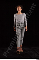  Zahara  1 brown workers dressed front view grey sweatshirt grey trousers walking whole body 0001.jpg